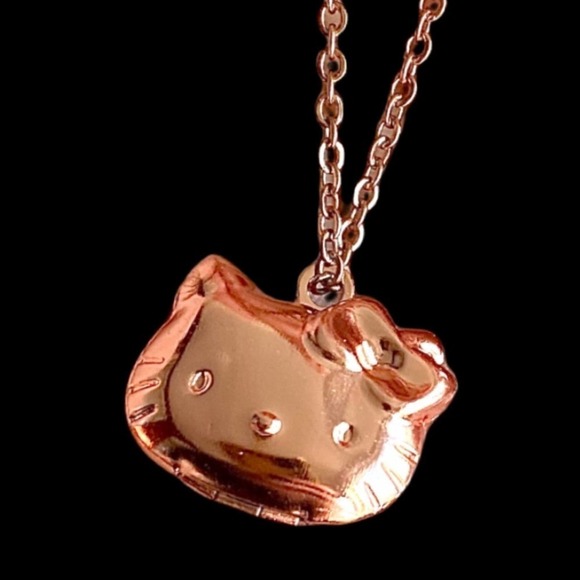 Rose Gold Hello Kitty Locket Necklace Pendant Charm - Picture 2 of 6